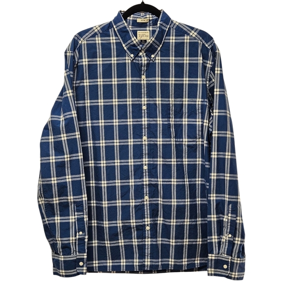 J. Crew Slim Button Down Long Sleeve Shirt Plaid Left Chest Pocket XL Cotton - Picture 1 of 13